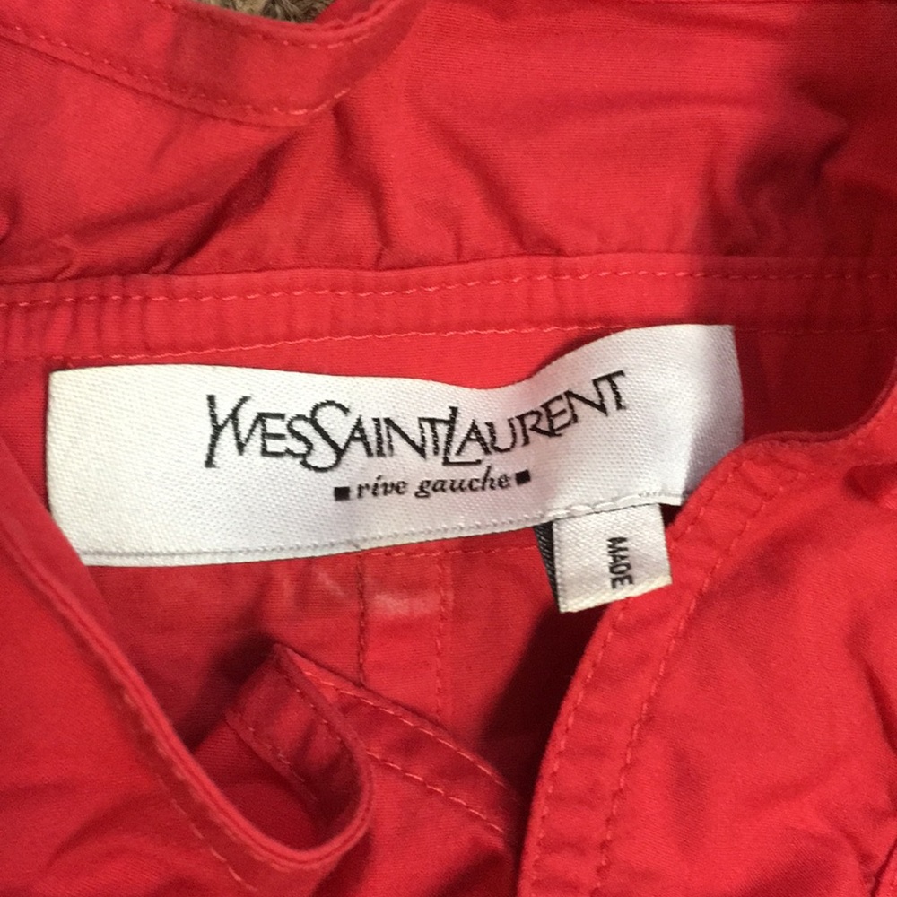 YSL Red Ruffle Blouse - Picture 2 of 2